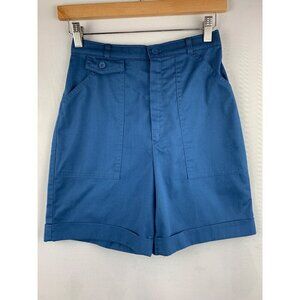 Janzen Womens Blue High-Waisted Shorts Size 8
